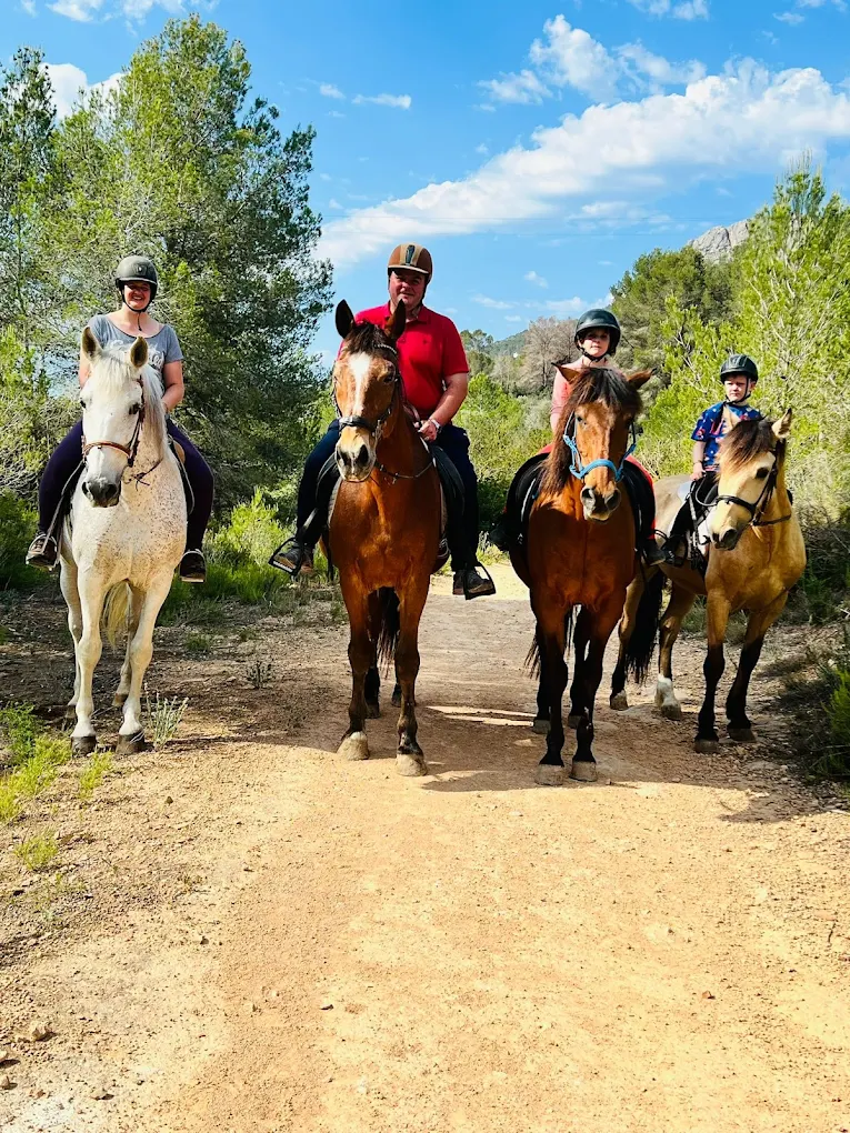 Family trail ride through the countryside near Calpe